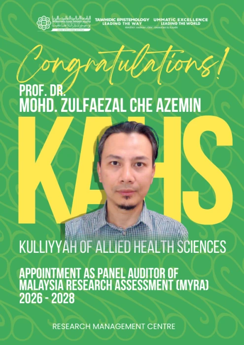 Image of Congratulations! Appointment as Panel Auditor of Malaysia Research Assessment (MyRA)